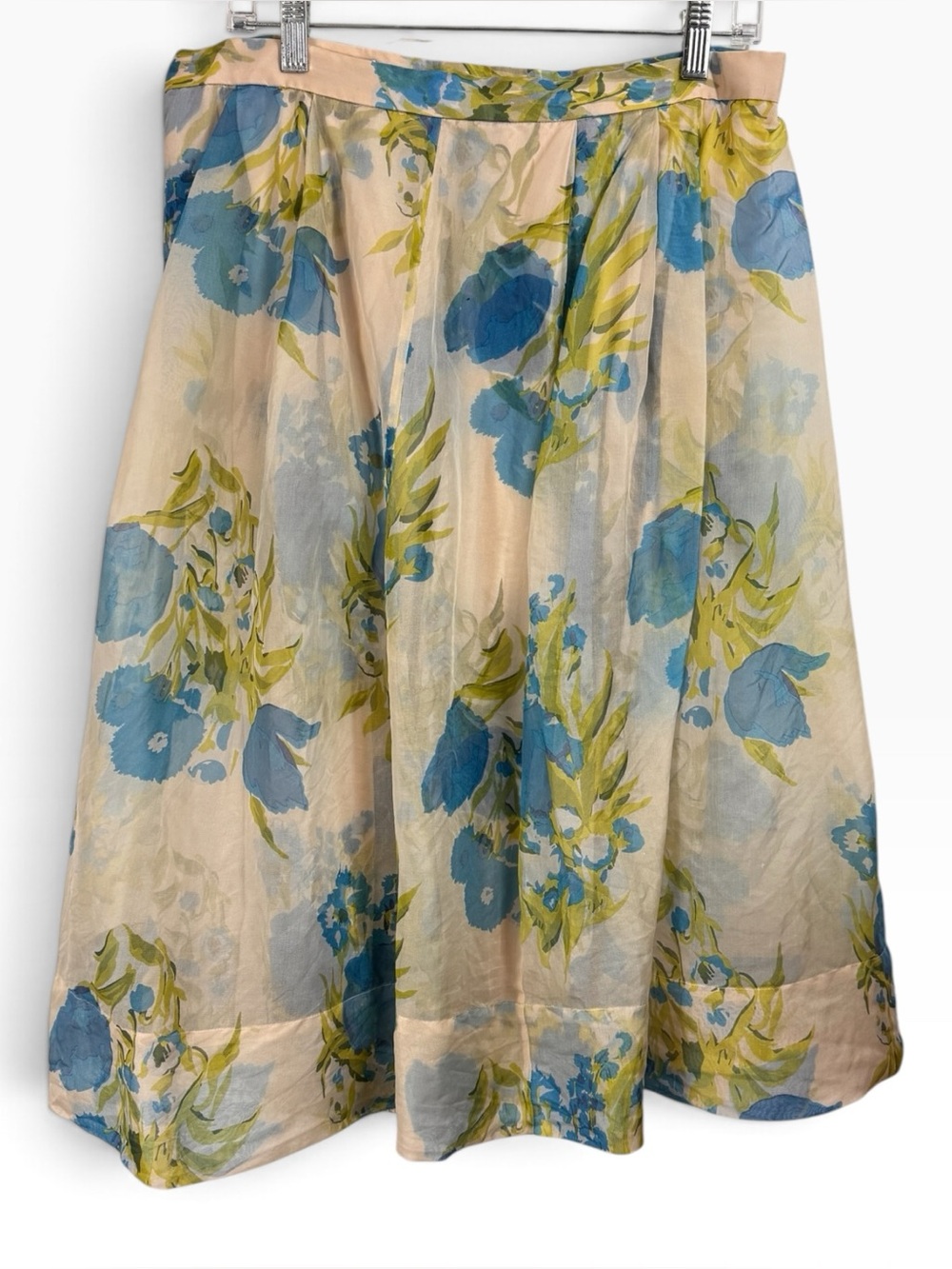 Boden Size US 10L Floral Silk Organza Overlay Skirt Romantic Dainty Cottage